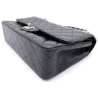 Chanel Quilted 25 Double Flap Chain Shoulder Bag Caviar Leather Black