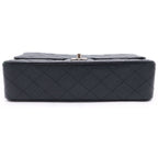 Chanel Quilted 25 Double Flap Chain Shoulder Bag Caviar Leather Black