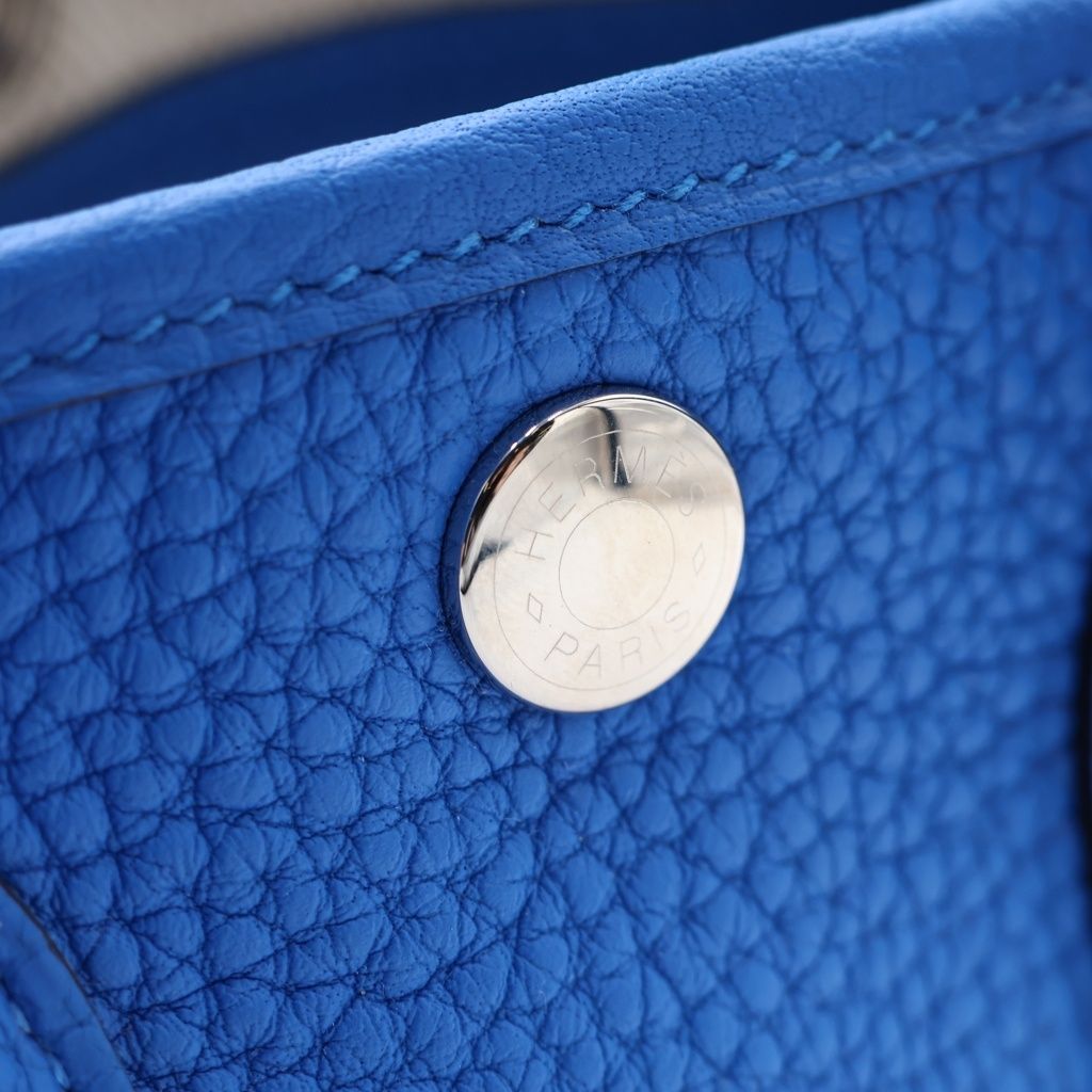 Hermes Neo Garden Party 23 Handbag New Blue Hydra Negonda Togo Silver