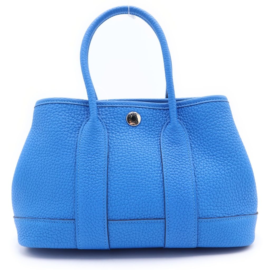 Hermes Neo Garden Party 23 Handbag New Blue Hydra Negonda Togo Silver