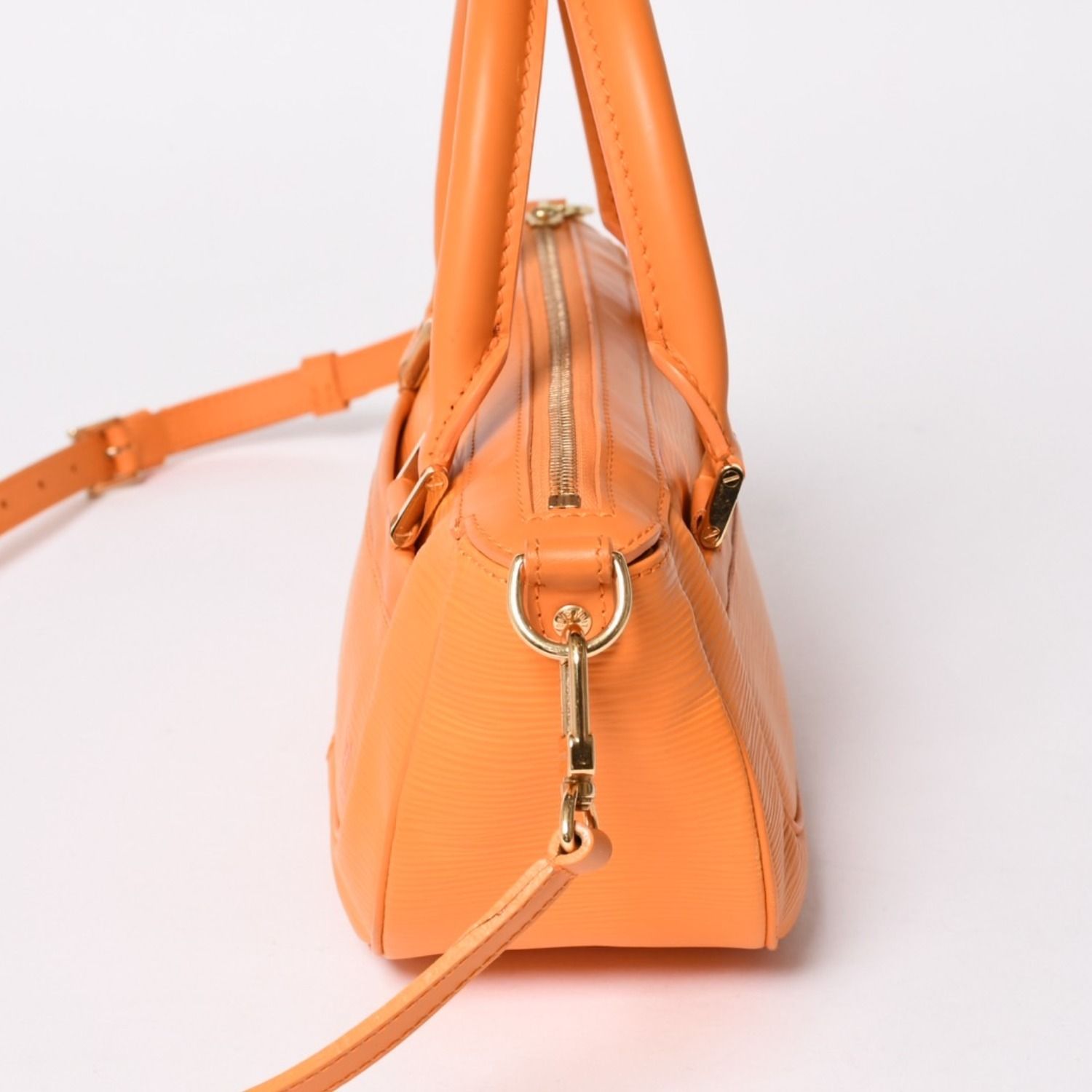 Louis Vuitton Dhanura PM 2-Way Bag Epi Leather Mandarin Orange Gold — view 4