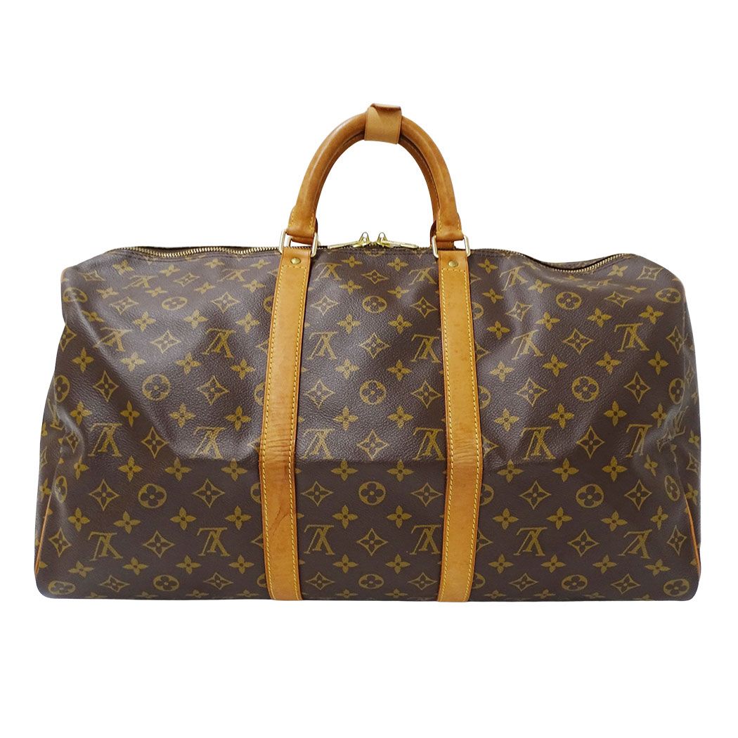 Louis Vuitton Boston Bag Monogram Canvas Keepall 50 Brown Large Going