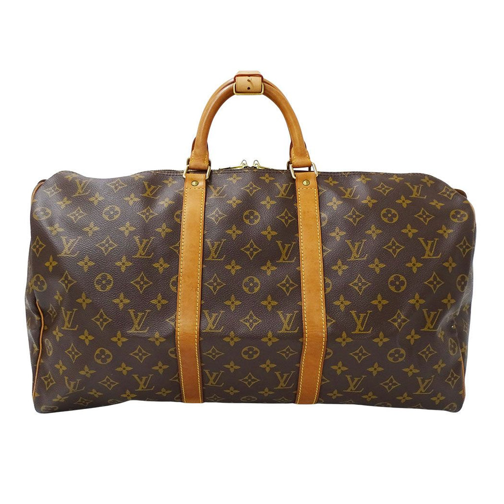 Louis Vuitton Boston Bag Monogram Canvas Keepall 50 Brown Large Going