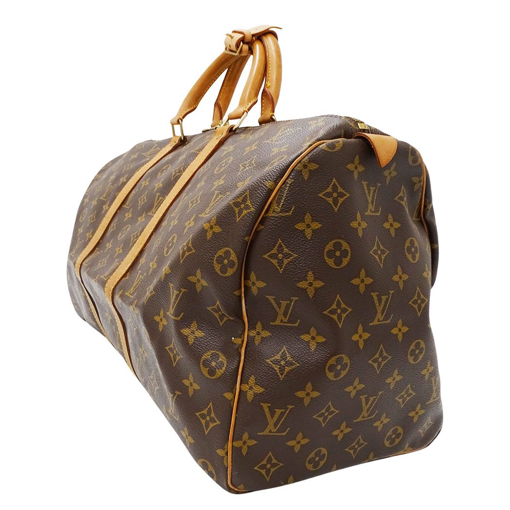 Louis Vuitton Boston Bag Monogram Canvas Keepall 50 Brown Large Going