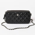 Chanel Chain Wallet on CC Logo Lambskin Black Silver Shoulder Bag