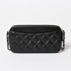 Chanel Chain Wallet on CC Logo Lambskin Black Silver Shoulder Bag — view 2