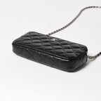 Chanel Chain Wallet on CC Logo Lambskin Black Silver Shoulder Bag — view 7