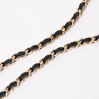 Chanel Mini Quilted Chain Shoulder Bag CC Logo Stand Black Gold Cotton — view 6