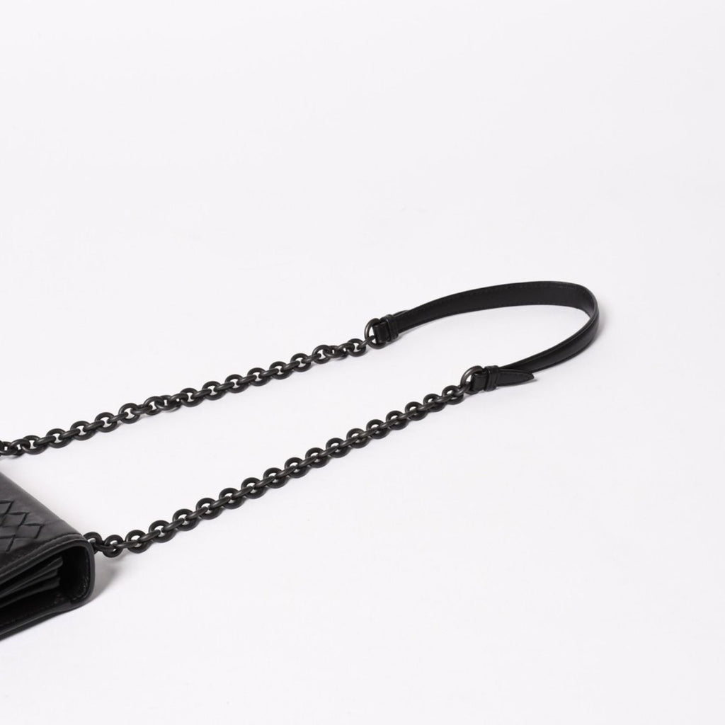 Bottega Veneta Intrecciato Shoulder Bag Chain Black — view 4