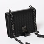 Bottega Veneta Intrecciato Shoulder Bag Chain Black — view 3