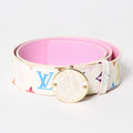 Louis Vuitton Ceinture Belt White Multicolor Gold