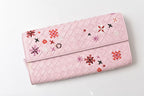 Bottega Veneta Wallet Continental Pink Embroidery