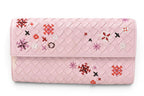 Bottega Veneta Wallet Continental Pink Embroidery