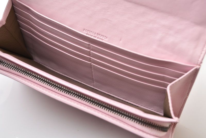 Bottega Veneta Wallet Continental Pink Embroidery