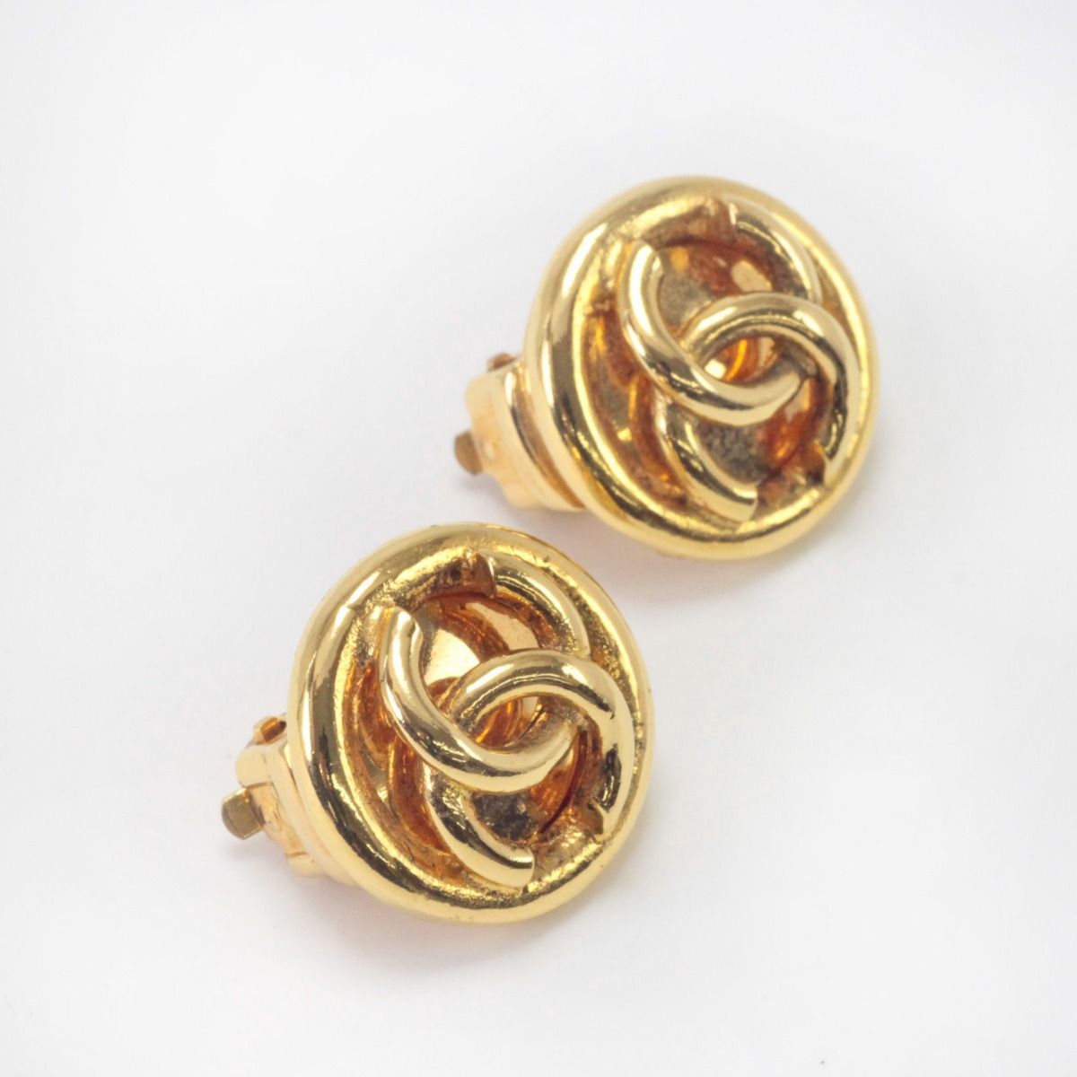 Chanel Earrings Vintage Gold