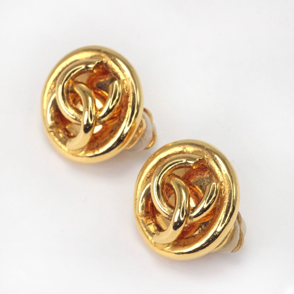 Chanel Earrings Vintage Gold
