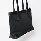 Gucci Tote Bag GG Canvas Leather Black Gold — view 3