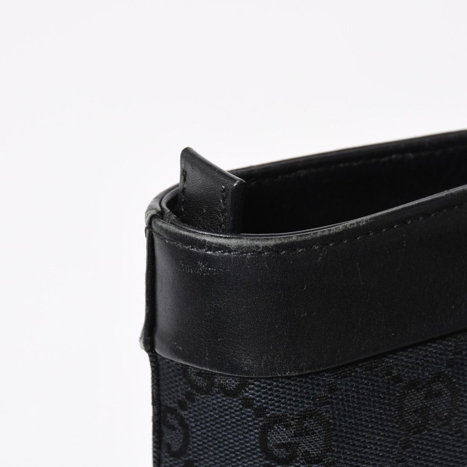 Gucci Tote Bag GG Canvas Leather Black Gold — view 6