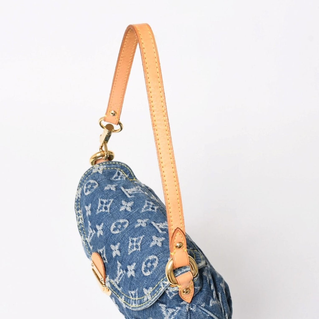 Louis Vuitton Mini Pleaty Bag Monogram Denim Indigo Blue — view 6