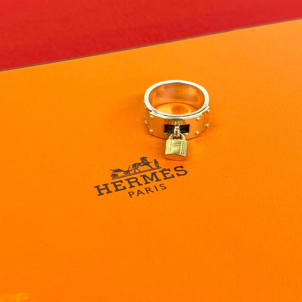 Hermes Kelly Ring 925 Sterling Silver Gold