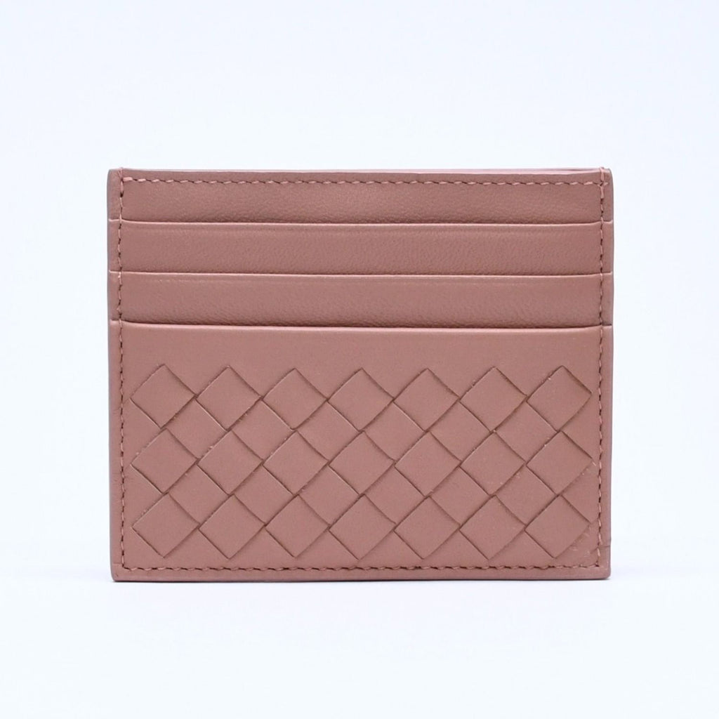 Bottega Veneta Card Case Intrecciato Beige Calfskin