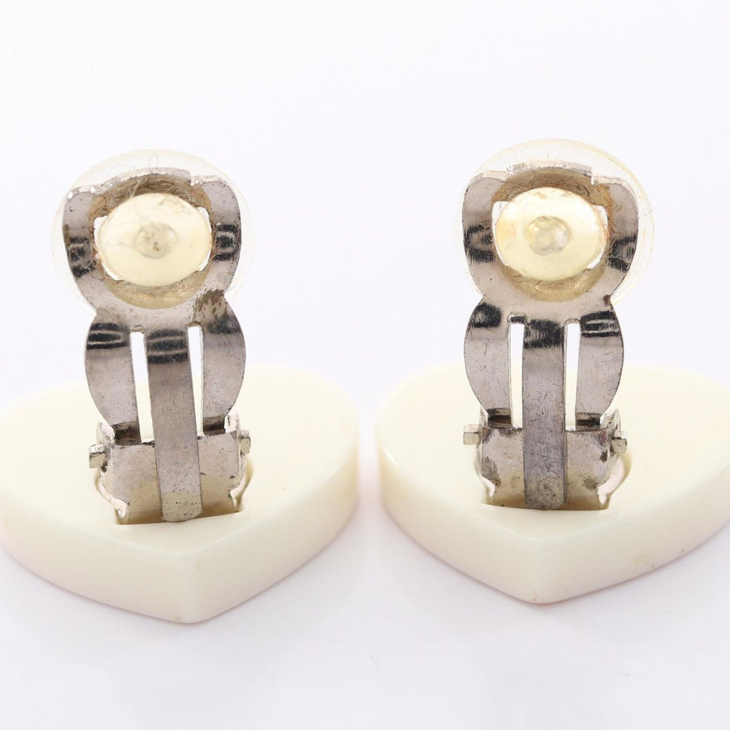 Chanel Earrings CC Logo Heart Stainless Steel