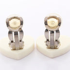 Chanel Earrings CC Logo Heart Stainless Steel
