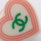 Chanel Earrings CC Logo Heart Stainless Steel