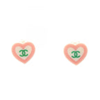 Chanel Earrings CC Logo Heart Stainless Steel