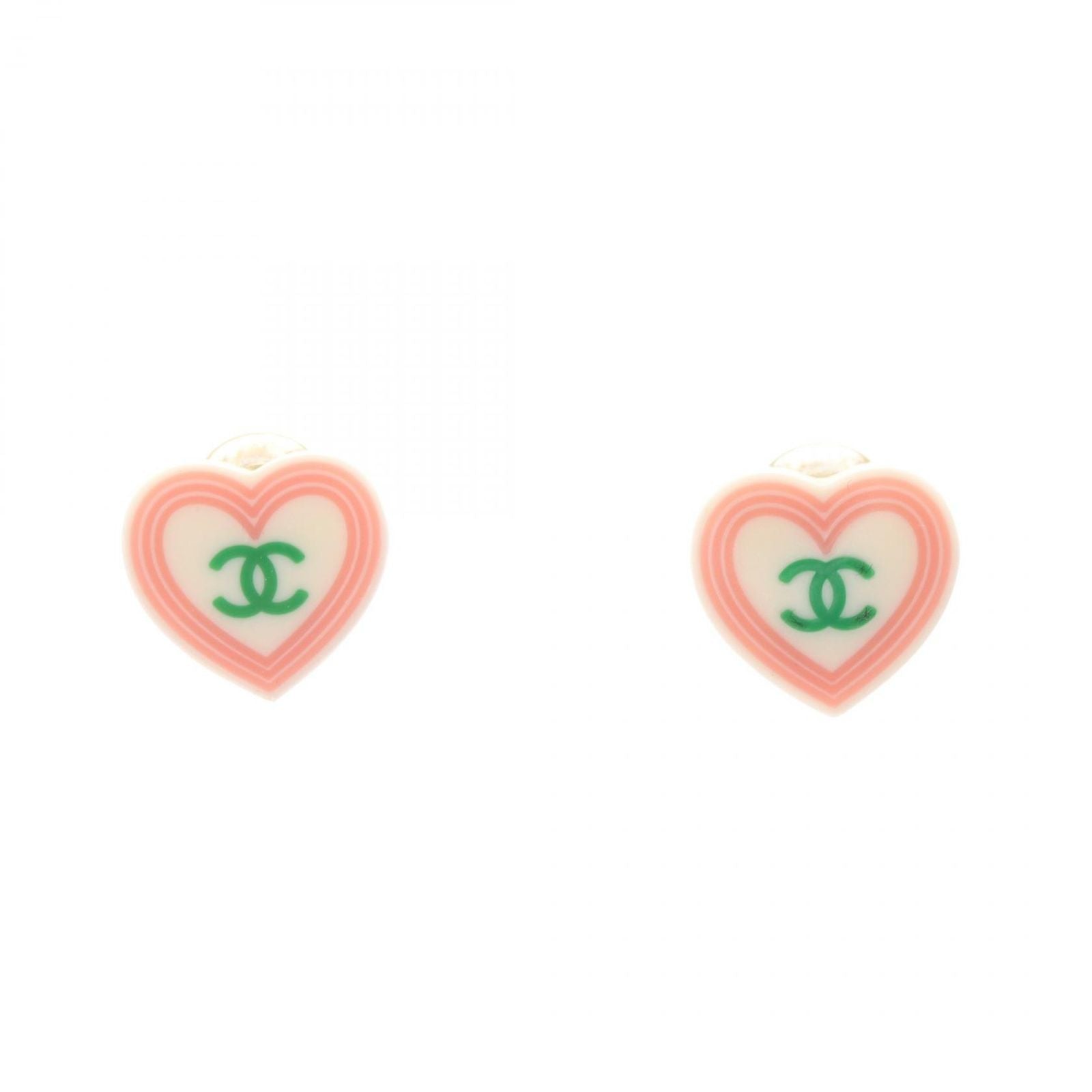 Chanel Earrings CC Logo Heart Stainless Steel