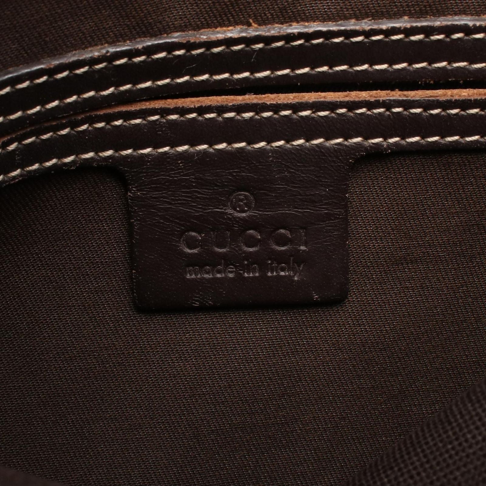 Gucci Shoulder Bag GG Supreme Beige Brown Canvas Leather