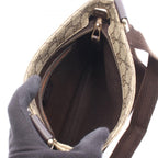 Gucci Shoulder Bag GG Supreme Beige Brown Canvas Leather