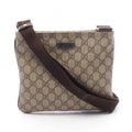 Gucci Shoulder Bag GG Supreme Beige Brown Canvas Leather