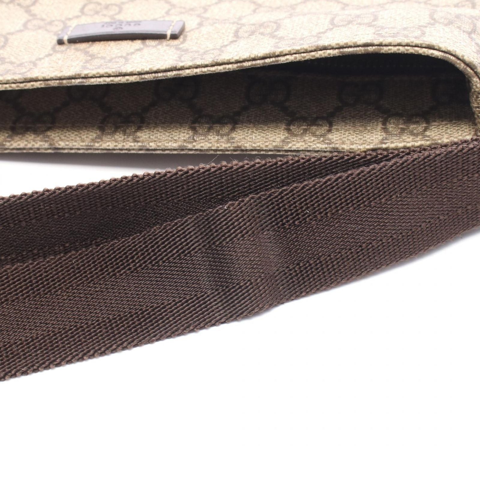 Gucci Shoulder Bag GG Supreme Beige Brown Canvas Leather
