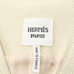Hermes Vest Clou de Selle Series Button Gilet Ivory Leather — view 3
