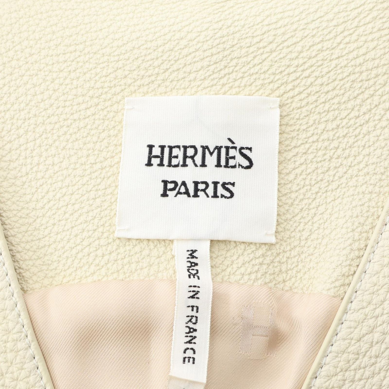 Hermes Vest Clou de Selle Series Button Gilet Ivory Leather — view 3