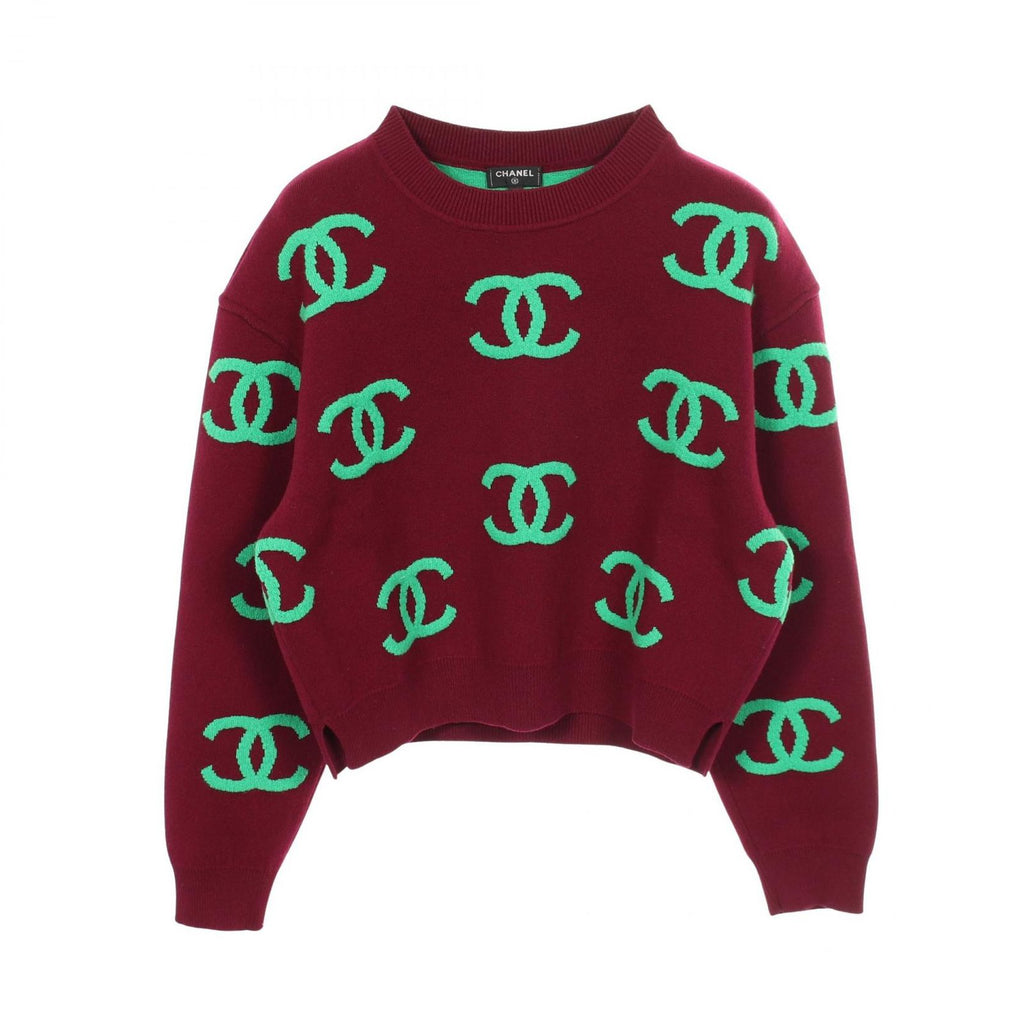 Chanel Knit CC Logo Crew Neck Cashmere Sweater
