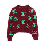 Chanel Knit CC Logo Crew Neck Cashmere Sweater