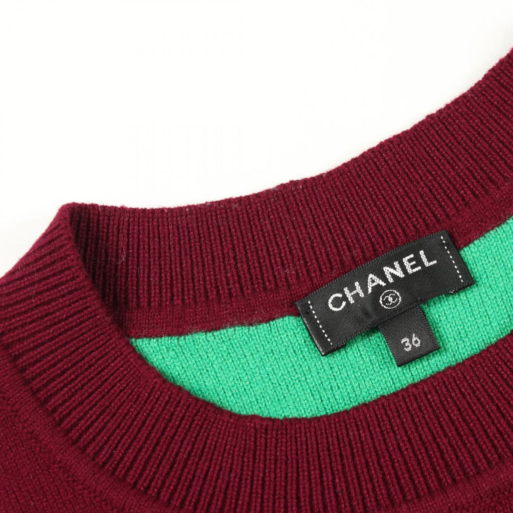 Chanel Knit CC Logo Crew Neck Cashmere Sweater — view 6