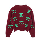 Chanel Knit CC Logo Crew Neck Cashmere Sweater — view 2