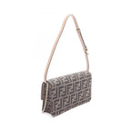 Fendi Shoulder Bag Baguette Zucca 2-Way Canvas Leather