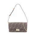 Fendi Shoulder Bag Baguette Zucca 2-Way Canvas Leather