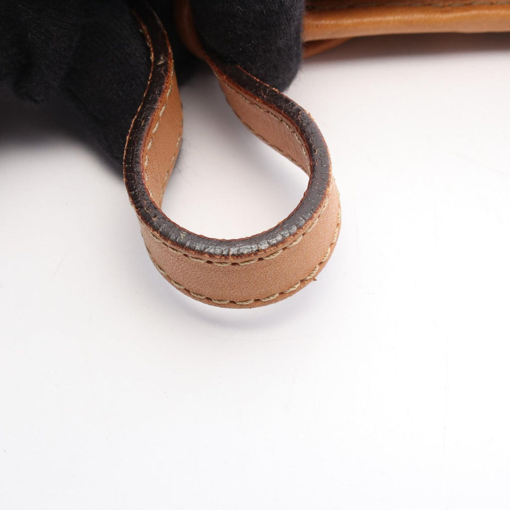 Celine Shoulder Bag Flap Macadam Brown Canvas Leather
