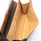 Celine Shoulder Bag Flap Macadam Brown Canvas Leather