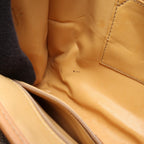 Celine Shoulder Bag Flap Macadam Brown Canvas Leather