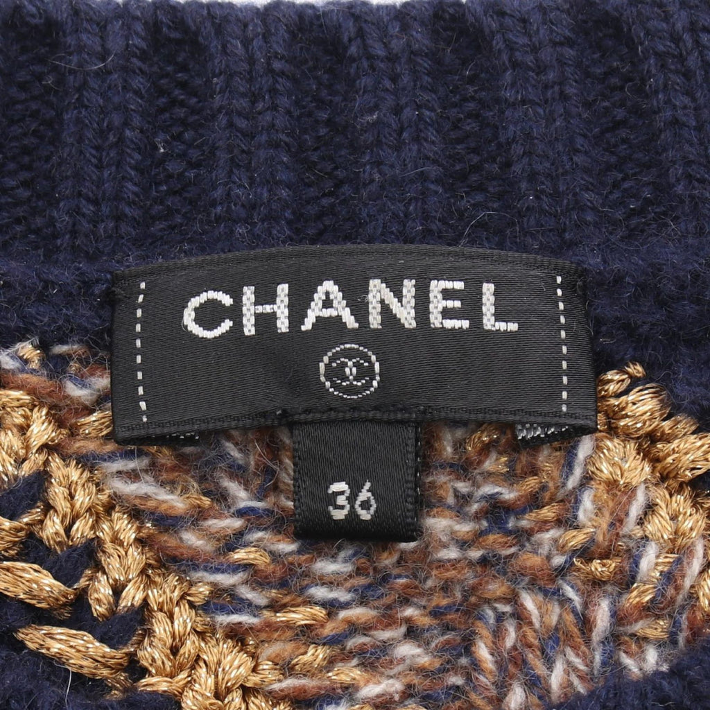 Chanel Knit CC Logo Cashmere Sweater — view 3