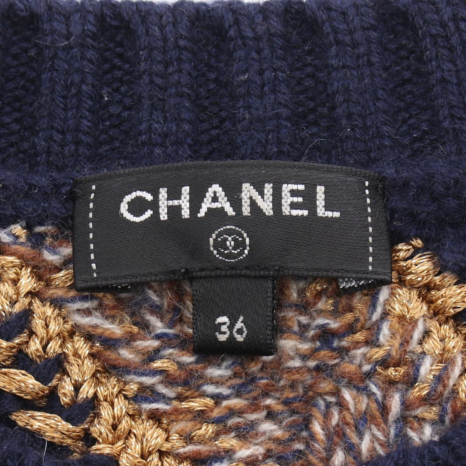 Chanel Knit CC Logo Cashmere Sweater — view 3