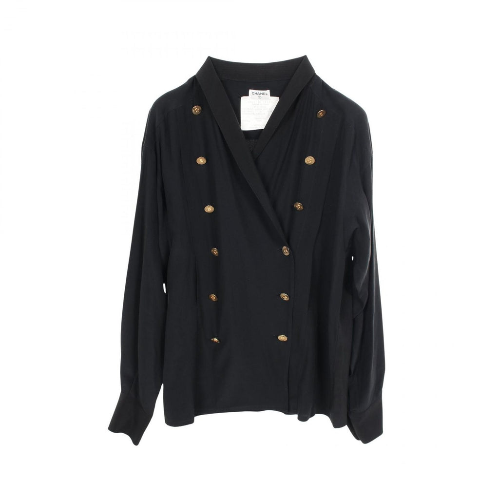 Chanel CC Logo Shirt Silk Jacket
