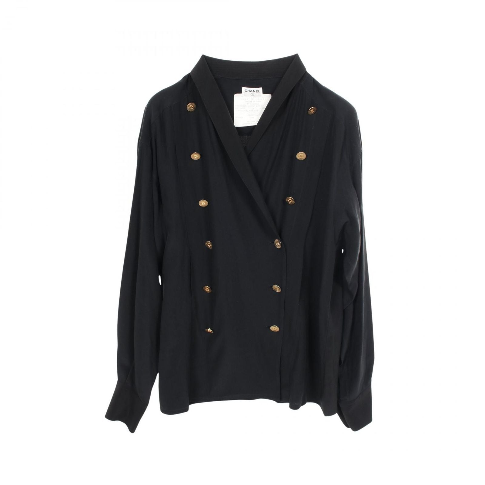 Chanel CC Logo Shirt Silk Jacket