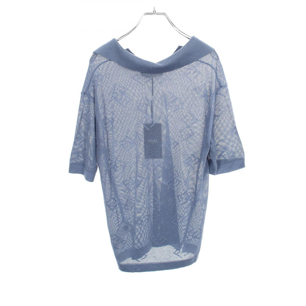 Fendi Polo Shirt FF Logo All Over Pattern Mesh Knit Silk Cashmere — view 2